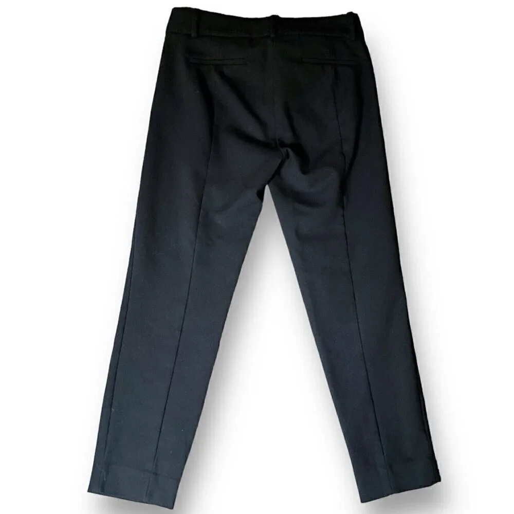 J Crew 365 Womens Cameron Pant Sz 2 Black Slim Cropped 4 Season Stretch Preppy